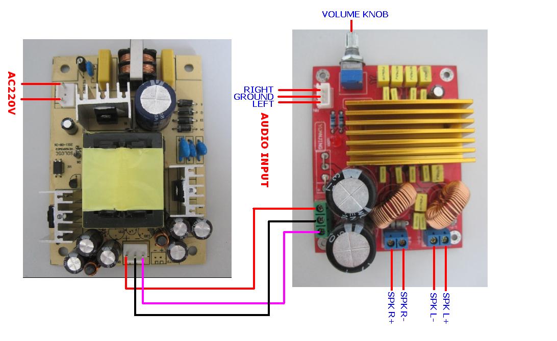 class D amplifier module 2*80W with power board