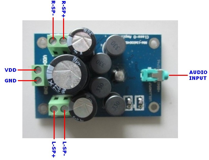 class D 25W stereo amplifier board