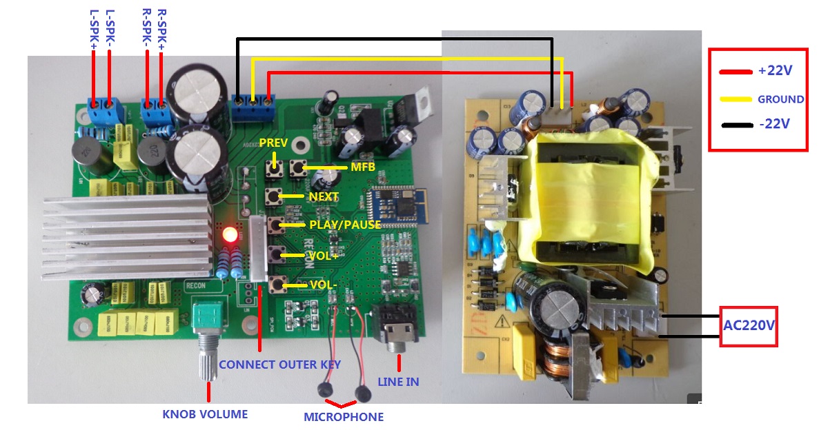 150W bluetooth 4.0 HIFI amplifier support APTX